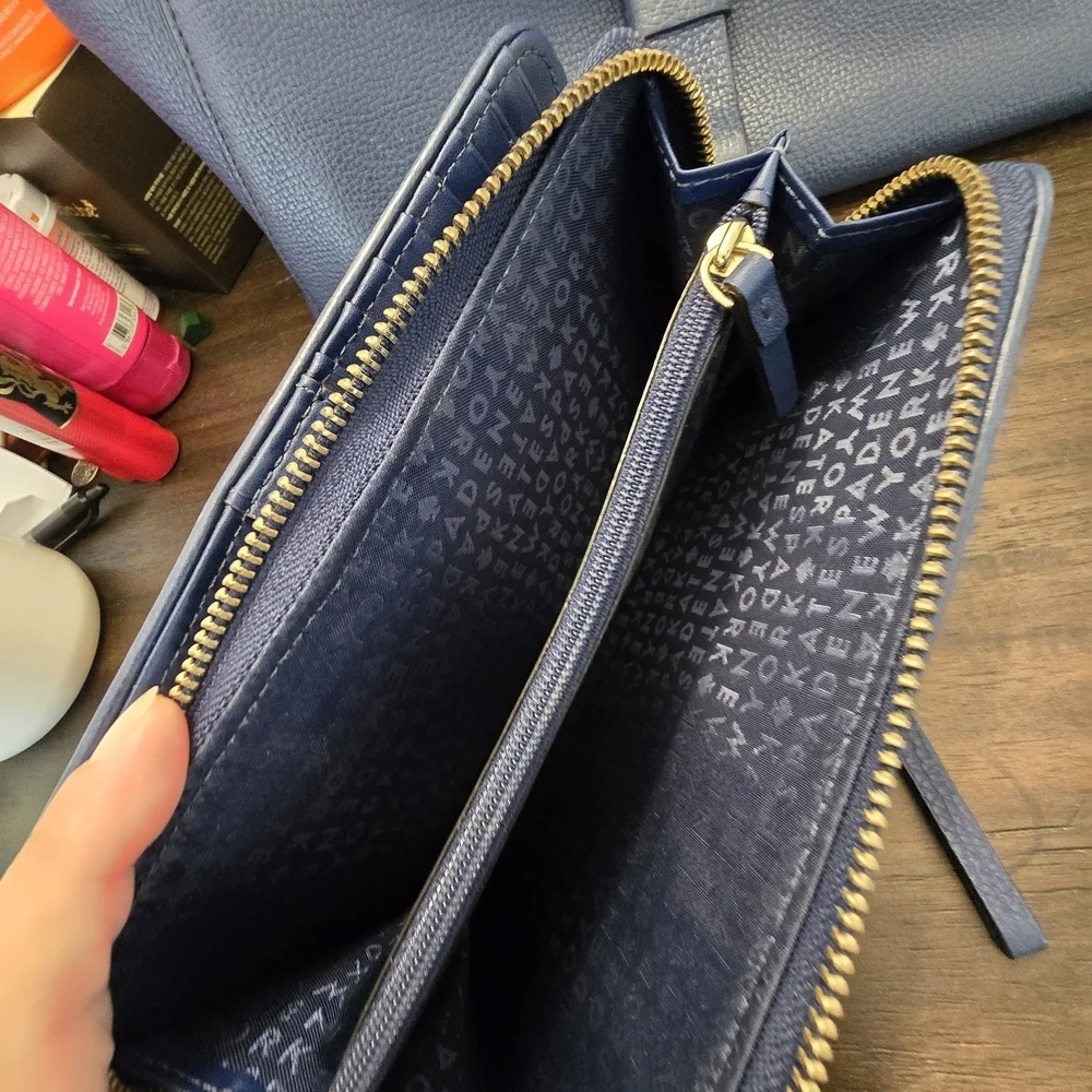KATE SPADE BLUE PEBBLED LEATHER 'JASPER CLARKE STREET' PURSE &Wallet